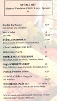 Heidi-stübli menu