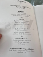 La Table De Nans menu
