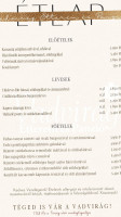 Vadvirág Étterem és Panzió menu