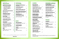 The Library Cafe menu