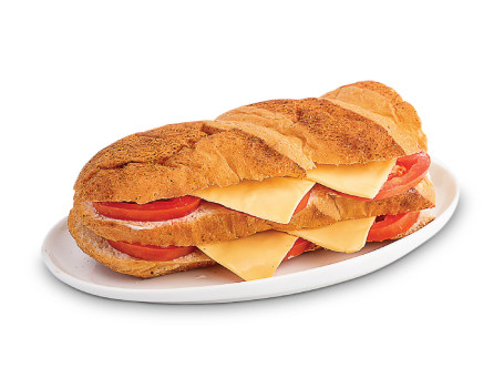 Dwupiętrowa kanapka z serem i pomidorami