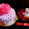 Pink Flower Cake(500gm) Teddy Box