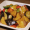 Sauteed Potatoes, Augerbine And Green Peppers In Soy Sauce De Sān Xiān Fàn
